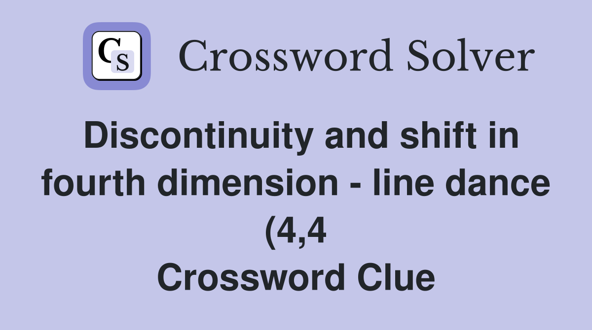 Discontinuity and shift in fourth dimension line dance (4 4 Discontinuity and shift in fourth dimension line dance (4 4